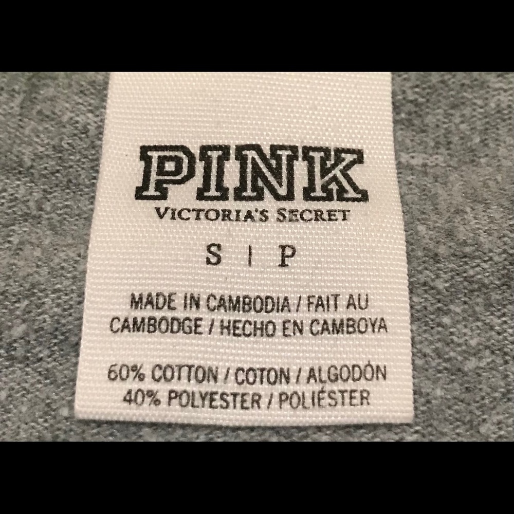 🔥EUC PINK BY VICTORIA SECRET GRAY/YELLOW ZIPPER UP HOODIE JACKET LIGHTWEIGHT - Picture 8 of 9